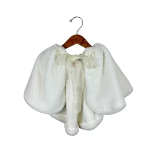 Dollcake Girl's White Faux Fur Bolero Cape S Luxe Winter Holiday - Picture 1 of 7