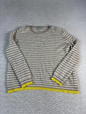 Джемпер 1234 свитер женщин средний бежевый полоски Crewneck кашемир желтый отделки - Изображение 1 из 4