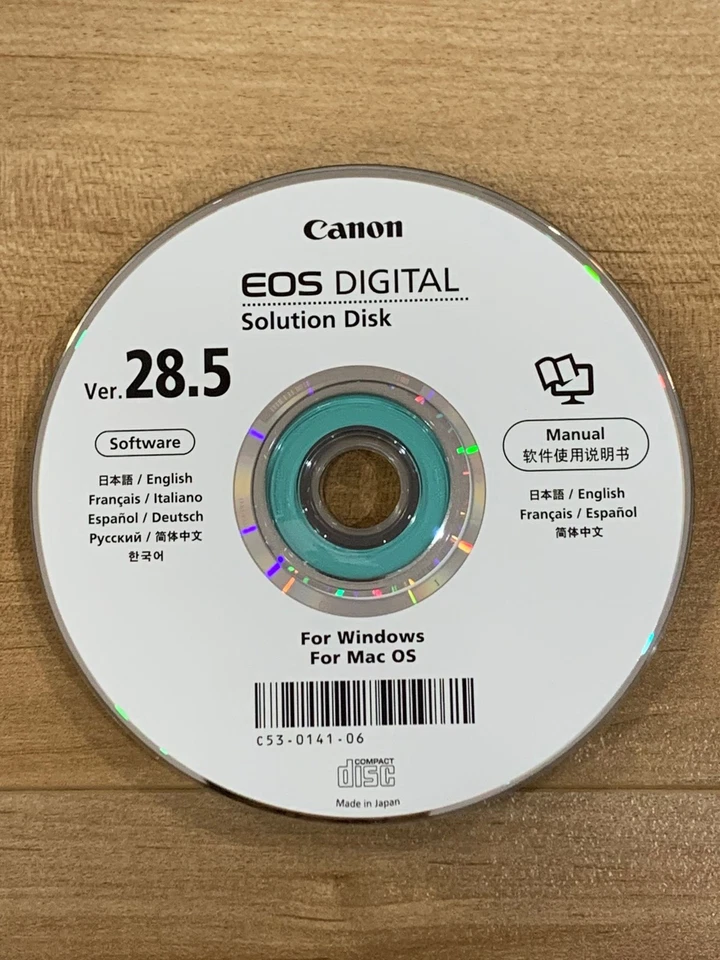 Canon EOS Digital Solution Disk Ver 28.5 Software CD Windows Mac Manual Original - Image 1 of 1