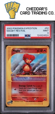 2002 Pokemon Expedition Magby-Rev.Foil #52 PSA 9 (New Cert!) - Image 1 of 2
