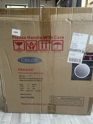 24in LED Round Lighted Bathroom Mirror with Anti-fog Wall-Mounted Vanity Mirror - Image 1 of 4