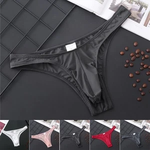 Herren Mesh Low-Rise Bikini durchsichtig Tanga G-String Slip Tanga Schwimmen Unterwäsche - Bild 1 von 9