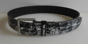 Tony Hawk Bonded Leather Belt Black Small 22" to 24" Youth EUC White Graphics - Picture 1 of 3