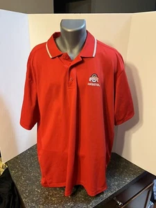 Ohio State Buckeyes Men’s Polo Shirt XXL Red Polyester - Picture 1 of 13