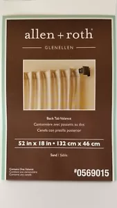 Allen & Roth 52 L x 18 L Glenellen sabbia finta seta filtro luce linguetta Valance - Foto 1 di 3
