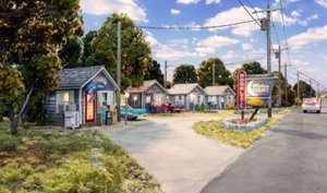 MOONLITE MOTOR COURT ESCENA CONSTRUIDA Y LISTA ESCALA HO POR WOODLAND SCENICS - Imagen 1 de 6