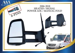 For 2006-2018 Sprinter Left Side View Mirror Curved Long Arm Heated Signal - Picture 1 of 9