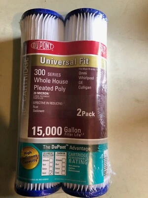 Dupont Water Filter Pleated Poly Cartridge 2-Pack Whole House NEW Sealed - Image 1 of 3