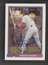 2021 Bowman 1991 Buyback Robin Yount HOF Signed AUTO 7/50 Brewers
