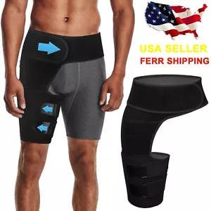 Compression Strap Hip Brace Sciatica Groin Pain Relief Thigh Support Wrap Unisex - Picture 1 of 13