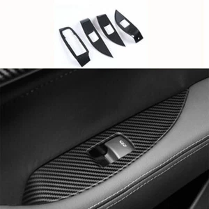 Window Lift Panel Switch Cover Trim Steel Carbon Fiber For Cadillac CT5 2019-20 - Picture 1 of 6
