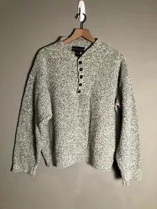 Suéter Henley Grandpa Manga Larga Gris 100% Algodón Para Hombres Old Glory Años 90 Talla M De Colección - Imagen 1 de 6