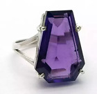 Coffin Amethyst Stone Ring Solid 925 Silver Statement Gift Ring All Size Mk1253