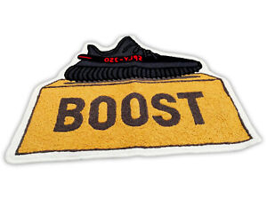 Custom Yeezy SPLY Boost 350 Bred Sneaker Box Sneakerhead Floor Mat Carpet Rug