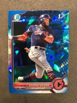 GEORGE VALERA Cleveland Guardians 2022 Bowman Chrome Sapphire card BCP-22 - Image 1 of 2