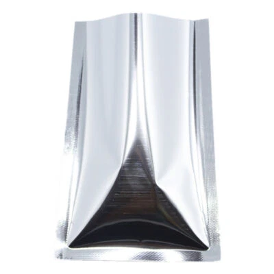 Bolsas de vacío de almacenamiento de alimentos Mylar de papel de aluminio plateado con sello térmico abierto Foto 1 de 3