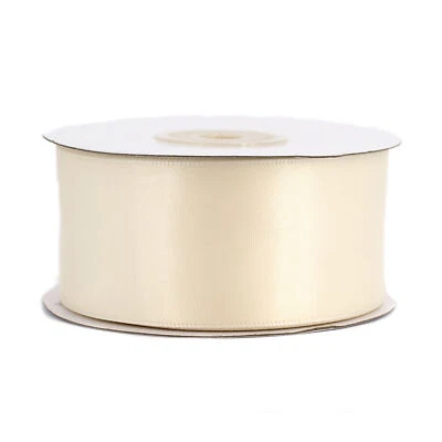 Doppelseitiges Satinband 38mm x 20m Schleifenband Geschenkband Stoffband Ivory - Bild 1 von 4