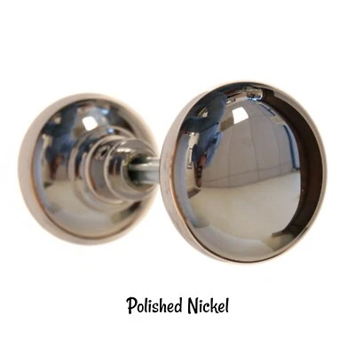 Pair of Heavy Solid Brass Door Knobs with Smooth Design Polished Nickel - Image 1 of 2