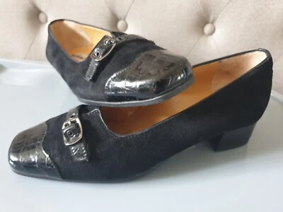 Zapatos de tacón Valleverde Dr Martens charol cuero negro gamuza Reino Unido 6 UE 39 Foto 1 de 4