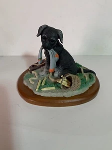 Hanging Out Jim Lamb Figurine Black Lab by Hamilton Collection 1990 - Picture 1 of 8