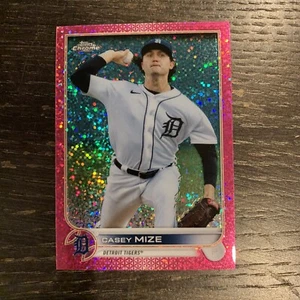 2022 Topps Chrome Casey Mize Pink Speckle Refractor #162 Tigers /350 - Picture 1 of 3