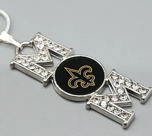 Collar colgante plateado ""mamá"" de los New Orleans Saints para mujer - Imagen 1 de 6