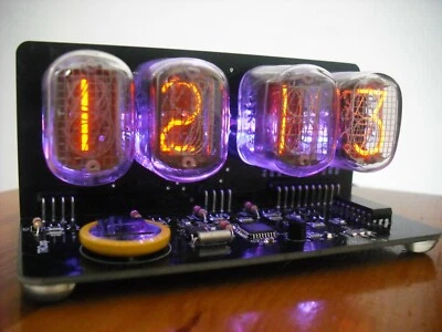 NIXIE CLOCK Nixie Tube clock with IN-12 Tube LED RGB Backlight Black PCB