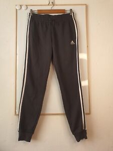 Adidas Sweatpants Kids Size M Medium 12-14 Black Jogger Running Cuffed Ankles