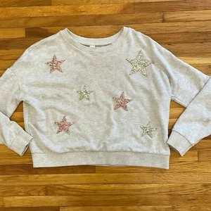 Justice Star Crewneck Pullover Sweater Sweatshirt Size 18/20 - Picture 1 of 8