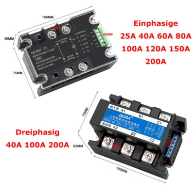 Ein/Dreiphasiger SSR Vollisolierter Intelligenter Wechselspannungsregler 25~200A - Bild 1 von 4