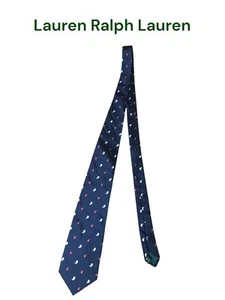 Cravatta Lauren Ralph Lauren in seta blu 55”L x 3,5”W - Foto 1 di 6