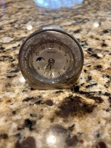Atop Desktop Travel Mini World Clock Automatic Alarm Moon Phase Quartz 2” - Picture 1 of 8