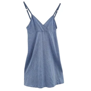 Brandy Melville Light Blue Floral Daisy Print Spaghetti Strap Mini Dress Size S - Picture 1 of 5
