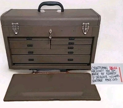 Craftsman Machinist Tool Box Made by Kennedy 7 Drawer W/ Liners Vintage 1983 Old - Image 1 of 4