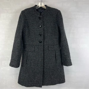 Banana Republic Factory Recycled Wool Blend Tweed Glitter Coat Sz Petite Medium - Picture 1 of 16