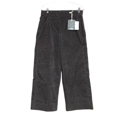 Pantalones de pierna ancha de terciopelo gris Democracy - medianos para mujer Foto 1 de 4