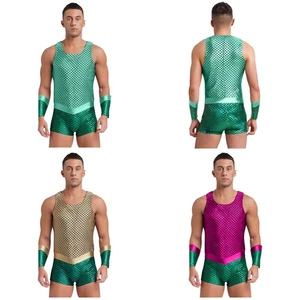 Body para Hombres Sirena Juegos con disfraces Lencería de Vestir Escenario Rendimiento Mono Rave - Imagen 1 de 49