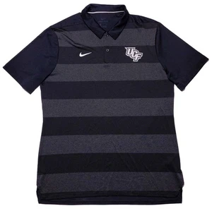 NIKE UCF Knights Short Sleeve Performance Polo Shirts Black Gray Striped Large L - Picture 1 of 9