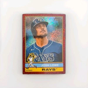 Josh Lowe 2025 Topps Heritage Chrome Burgundy Sparkle Tampa Bay Rays #228 - Picture 1 of 4