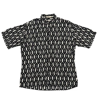 Campia Moda Men's Short Sleeve Button Down Shirt Geometric Print Large - Image 1 of 4