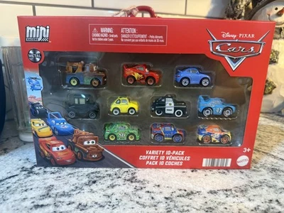 DISNEY PIXAR CARS MINI RACERS GRC METALLIC LIGHTNING MCQUEEN 10 PACK - B1 - Image 1 of 2
