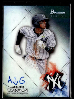 2021 Bowman Sterling Prospect Autographs Alexander Vargas Rookie Auto New York - Image 1 of 2