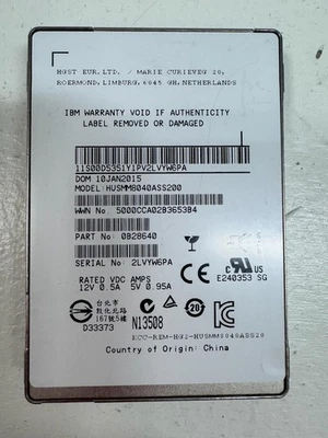 HGST HUSMM8040ASS200 400GB 2.5" 12Gb/s MLC SAS Solid State Drive P/N: 0B28640 - Image 1 of 2