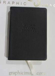 World Travel Journal 4x6 Soft Leather Cover 320 Pages Graphic Image Black - Picture 1 of 7