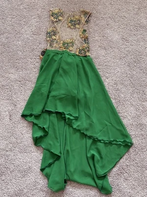 Niñas Disfraz Baile/Patinaje sobre Hielo/Halloween Hermoso Verde con Apliques Foto 1 de 4