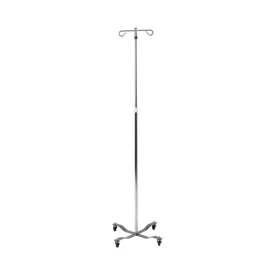 Drive Medical IV Pole 2 Hooks 4 Legs Chrome Plated Steel Removable Top 13033 - Image 1 of 3