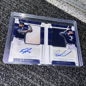 2018 National Treasures Booklet Jersey Auto - Orlando Arcia & Eric Thames /99 - Picture 1 of 9
