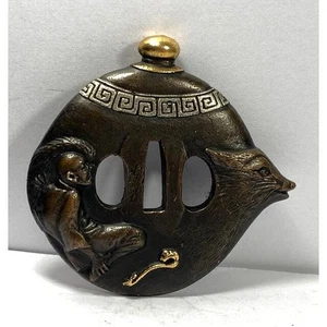 Japanese sword guard, sword fittings Fox pot - Picture 1 of 4