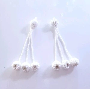 Sewing Craft Accessories White Beaded X2 - Picture 1 of 6