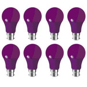 8 Pack B22 Cap LED Bulb SMD 2835 5W Purple Glow AC 220V Bulbs for Outdoor Lights - Picture 1 of 6
